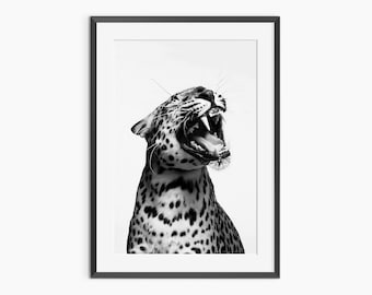Leopard Print, Photography Prints, Cheetah Print, Animal Poster, Bathroom Prints, Black and White Wall Art, Museum Quality Wall Art