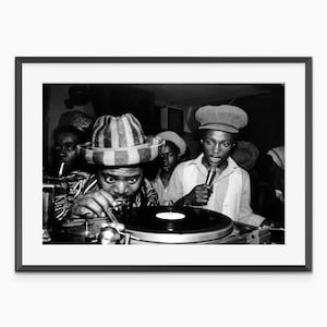 Cultura del Sound System de Jamaica, impresiones fotográficas, póster vintage, póster musical, arte mural en blanco y negro, póster fotográfico de calidad de museo