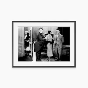 Laurel and Hardy, Photography Prints, Oliver Hardy, Stan Laurel, Retro Poster, Black and White Wall Art, Museum Quality Photography Poster