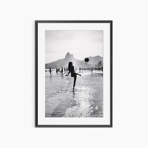Stampa di calcio, stampe fotografiche, poster del Brasile, stampe artistiche, arte murale in bianco e nero, poster fotografico di qualità museale