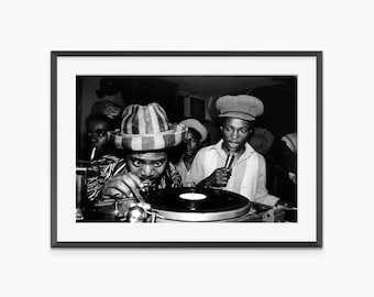Jamaican Sound System Culture, Photography Prints, Vintage Poster, Music Poster, Black and White Wall Art, Museum Quality Photography Poster