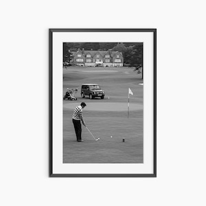 Láminas de golf, Impresiones fotográficas, Póster de golf, Impresiones artísticas, Arte mural de golf, Láminas retro, Arte mural en blanco y negro, Arte mural de calidad museística