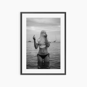 Middle Finger Poster, Photography Prints, Feminist Print, Funky Wall Art, Funny Poster, Black and White Wall Art, Museum Quality Wall Art