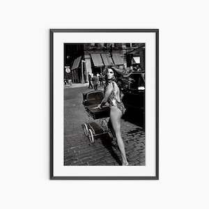 Cindy Crawford, stampe fotografiche, arte murale di moda, arte murale in bianco e nero, poster retrò, stampa di moda, poster fotografico di qualità museale