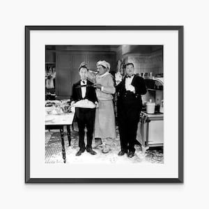 Laurel and Hardy, Photography Prints, Oliver Hardy, Stan Laurel, Retro Poster, Black and White Wall Art, Museum Quality Photography Poster