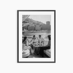 Yacht Club, stampe fotografiche, denaro antico, stampa artistica, poster di moda, arte murale in bianco e nero, poster fotografico di qualità museale
