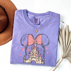 Comfort Colors ® Minnie Mouse Valentine Sweatshirt, Retro Castle Crewneck, Love Heart Disney Tee, Princess Castle Shirt, Valentine Shirt