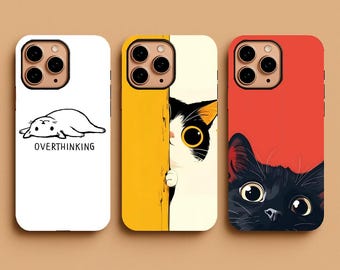 Funny Cartoon Cat Phone Case –  Meme Design
