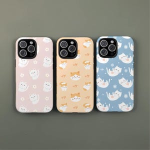 Kitten Cat Phone Case, Kawaii Cat Meme Cat lover Cute Cat Art Cover For iPhone 16 Pro, 14, 15, 13, 12, Samsung S25, S24, S23, S22, Pixel 9
