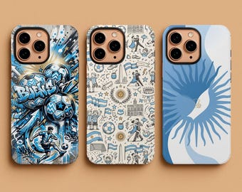 Argentina Football Phone Case, Buenos Aires Street Art Cover, Albiceleste Soccer Fan Gift, Sun of May Art, iPhone 17 16 15 Pro Max, S26 S25