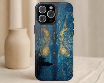 Van Gogh Starry Night Phone Case, Aesthetic Oil Painting Cover, Classic Fine Art Museum Gift, for iPhone 17 16 15 14 Pro Max Plus Samsung