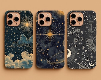 Celestial Phone Case, Mystic Sun & Moon Cover, Astrology Zodiac Gift, Tough iPhone 17,16,15, Samsung S25 S24 Case