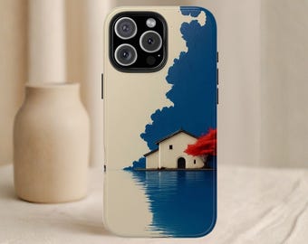 Japanese Minimalist Phone Case, Zen Landscape Art Cover, Traditional Asian Painting Gift, for iPhone 17 16 15 14 Pro Max Plus Samsung Galaxy