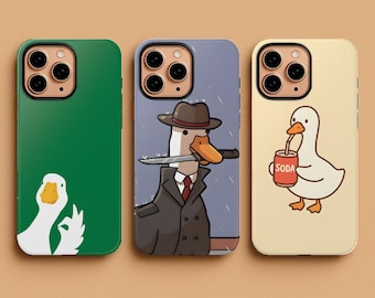 Funny Goose iPhone Case, Cute Duck Lover Gift, Aesthetic Animal Phone Cover, Tough Protective iPhone 17, Samsung S25 S24, Pixel 9 Case