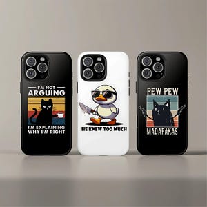 Meme Cat Phone Case, Cute Cat Cover for iPhone 17 Pro Max, 15 Plus, 14, 13, 12, 11, XS & Samsung S25, S24, S23, Pixel 9 Pro, Aesthetic Case