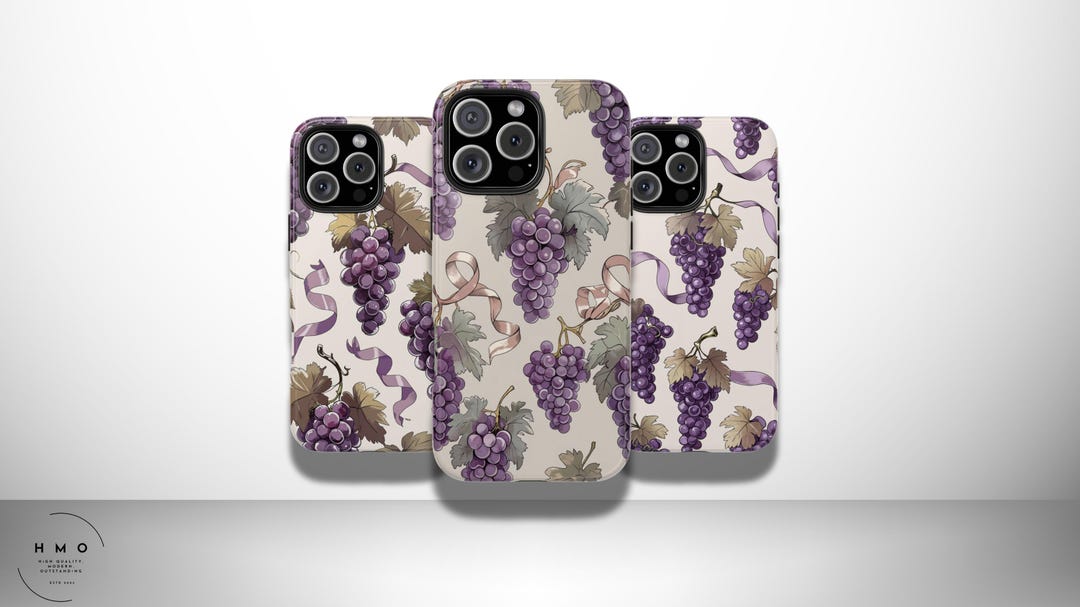 Grape Fruit Phone Case iPhone 16 Pro Max Samsung – Purple Fruit ...