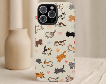 Kitten Cat Phone Case – Kawaii Cartoon Animal Design