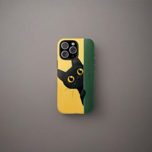 Cat Phone Case, Funny Cat Meme Cat lover Cute Cat Art Cover For iPhone 16 Pro, 14, 15, 13, 12, 11, XR Samsung S25, S24, S23, S22, Pixel 9, 8