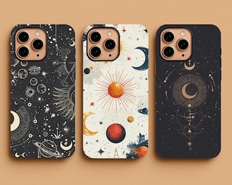Astrology Phone Case, Celestial Moon & Sun Art Cover, Cosmic Zodiac Gift, Tough Case for iPhone 17,16,15,14,13, Samsung S25,S24, Pixel 9.8