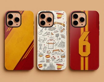 Spain Football Phone Case, World Cup Soccer Cover, España Jersey Inspired Art, for iPhone 17 16 15 Pro Max, Samsung S26 S25, Google Pixel 9