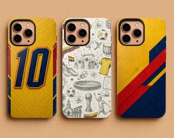 Colombia Football Phone Case, World Cup Soccer Cover, Colombia Jersey Inspired Art, for iPhone 17 16 Pro Max Samsung S26 S25, Google Pixel 9