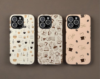 Kaffee Handyhülle, Ästhetische Kaffee Handyhülle, Robuste Handyhülle, iPhone 16 Pro Max, 15,14,13,12,11 & Samsung S25,S24, Pixel 9