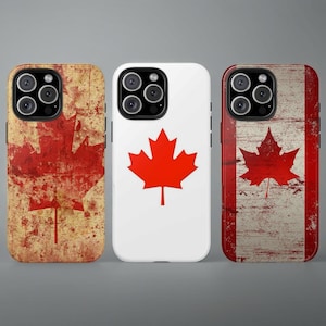 Canada Flag Phone Case, Aesthetic Cover for iPhone 16 Pro Max, 15 Plus, 14, 13, 12, 11, XS & Samsung S25, S24, S23, S22, S21, Pixel 9 Pro