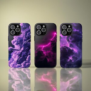 Purple Galaxy Cloud Phone Case – Cosmic Space Aesthetic iPhone 16 Pro Max & Samsung Cover – Celestial Vibe Protective Shell , Aesthetic Case
