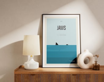 Jaws Movie Poster: Minimalist Film Art Print