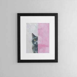 Impresiones de gatos, arte de pared imprimible, minimalista, decoración del hogar boho, boceto animal, Pósteres divertidos de gatos