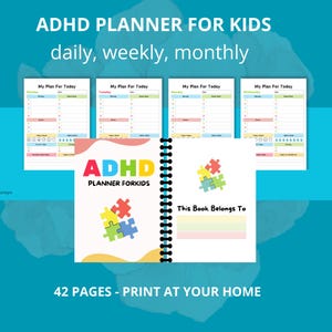 ADHD-planner voor kinderen | Opberger voor dagelijkse routine voor focus | Afdrukbare ADHD-planner | Dagschema voor kinderen | Cadeau voor kinderen |Focusplanner