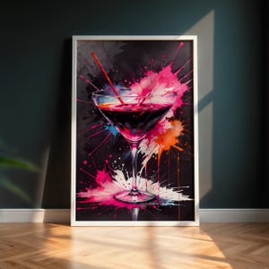 Abstract Martini Pop Art Print: Modern Bar Decor (Digital Download)