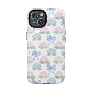 Floral iPhone Case: Pastel Flowers & Bows, MagSafe Compatible