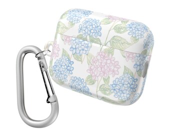 Hydrangea Floral AirPods Case: Protective Polycarbonate Cover