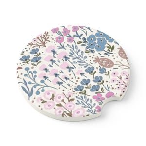 Purple Flower Soapstone Car Coaster | Car Accessories | Cute Drink Holder | Gift for Car Lovers | Gifts for Her | Road Trips & Travel