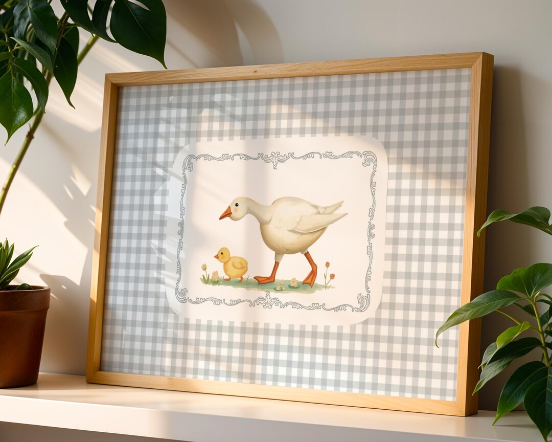 Vintage Goose Nursery Print, Mother and Chick (digital Download) - Etsy