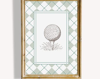 Vintage Golf Ball Wall Art | Classic Golf Illustration | Printable Sports Decor