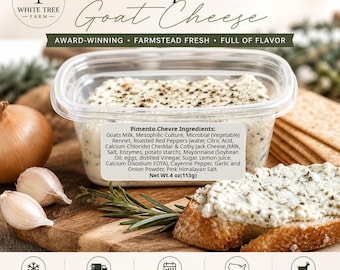 Pimento Goat Cheese, 4 oz Fresh Chèvre, Southern-Inspired Savory Cheese Spread