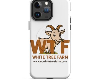 WTF iPhone MagSafe Case, Funny Goat Phone Case, White Tree Farm Shockproof Cover
