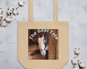 Goat Tote Bag: Organic Cotton Farm Animal Grocery Bag