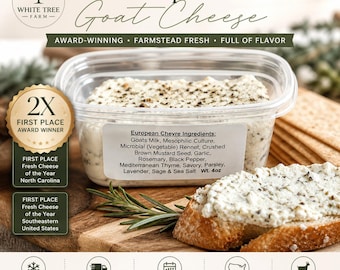 Award-Winning European Goat Cheese, 4 oz Fresh Chèvre, Farmstead Cheese Spread