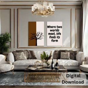 Abstract Tree Art Print: Inspirational Quote, Minimalist Wall Decor (Digital Download)