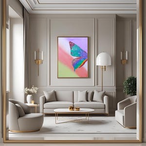 Abstract Butterfly Wing Painting: Textured Acrylic Art on Canvas