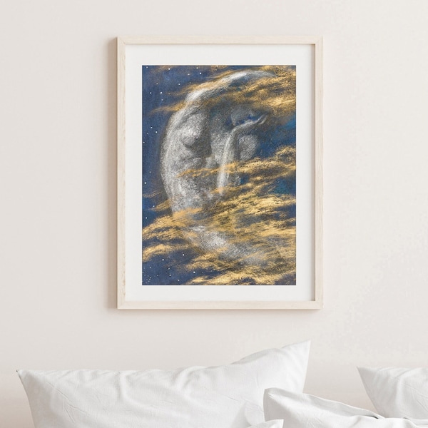 Edward Robert Hughes - The Weary Moon - Pre-Raphaelite print - Various sizes available