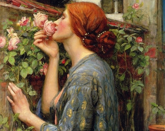 Stunning John William Waterhouse - Soul of the Rose Pre-Raphaelite Wall Art Print - Fine Art Home Wall Decor