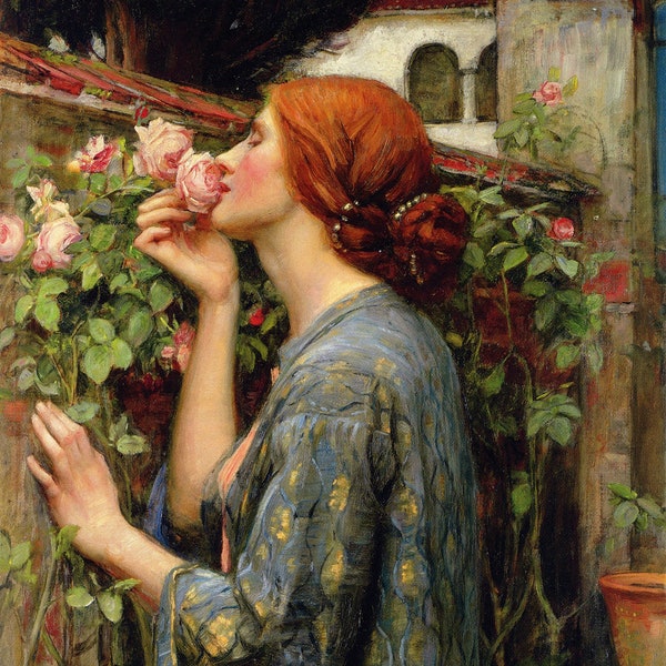 Stunning John William Waterhouse - Soul of the Rose Pre-Raphaelite Wall Art Print - Fine Art Home Wall Decor