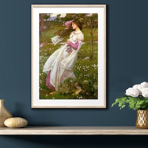 John William Waterhouse Windswept Windflowers 1902 12x8 inch print Pre-Raphaelite image 2