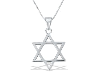 Collar clásico con estrella de David, colgante judío de plata esterlina, collar hebreo para hombres y mujeres, joyería judía, regalo de fe en Israel