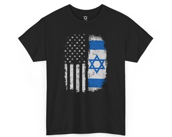 Camiseta con la bandera de Israel y Estados Unidos