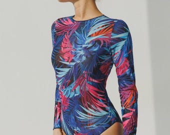 Traje de baño de una pieza bronceado: FPS 35 rosa - Estampado cóctel - Pitaya